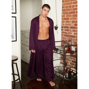 Savage X Fenty Satin Long Robe Men’s Size M Late Night Purple NWT